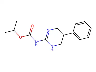 Carbamic acid, (1,4,5,6-tetrahydro-5-phenyl-2-pyrimidinyl)-, 1-methylethyl ester structure
