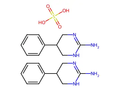 2-Pyrimidinamine, 1,4,5,6-tetrahydro-5-phenyl-, sulfate (2:1) structure