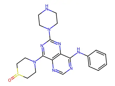 8-Anilino-4-(1-oxido-thiomorpholino)-2-piperazino-pyrimido(5,4-d)pyrimidine structure