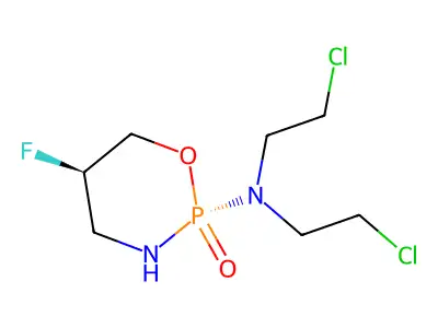 (2S,5R)-N,N-Bis(2-chloroethyl)-5-fluoro-1,3,2-oxazaphosphinan-2-amine 2-oxide structure