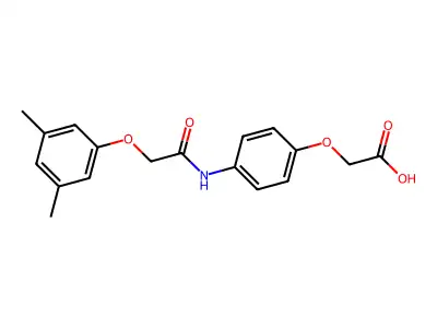 (4-{[(3,5-Dimethylphenoxy)acetyl]amino}phenoxy)acetic acid structure