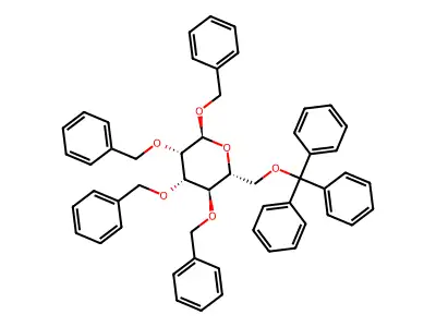 6-O-Trityl-1,2,3,4-tetra-O-benzyl-beta-D-galactopyranose structure