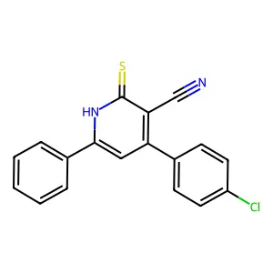3-Pyridinecarbonitrile, 1,2-dihydro-4-(4-chlorophenyl)-6-phenyl-2-thioxo- structure