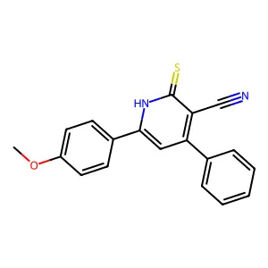 2-Mercapto-6-(4-methoxyphenyl)-4-phenylnicotinonitrile structure