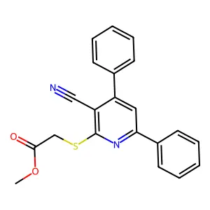 (3-Cyano-4,6-diphenyl-pyridin-2-ylsulfanyl)-acetic acid methyl ester structure