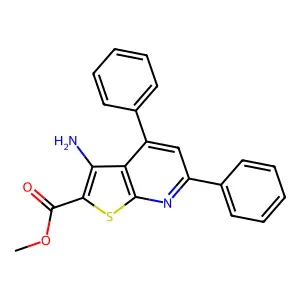 Methyl 3-amino-4,6-diphenylthieno[2,3-b]pyridine-2-carboxylate structure