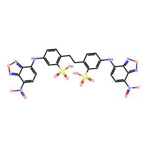 4,4'-Bis(4-nitro-1,2,3-benzoxadiazolyl)dihydrostilbene-2,2'-disulfonate structure