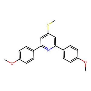 Pyridine, 2,6-bis(4-methoxyphenyl)-4-(methylthio)- structure