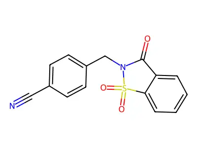 4-[(1,1,3-Trioxo-2,3-dihydro-1lambda6,2-benzothiazol-2-yl)methyl]benzonitrile structure