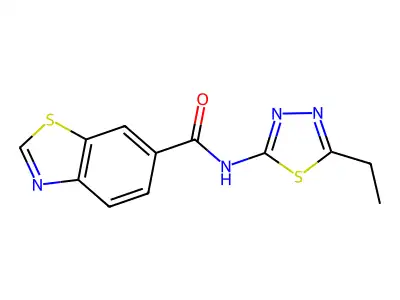 N-(5-ethyl-1,3,4-thiadiazol-2-yl)-1,3-benzothiazole-6-carboxamide structure