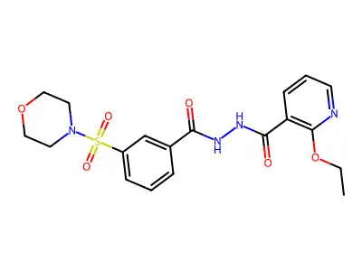 2-ethoxy-N'-(3-morpholin-4-ylsulfonylbenzoyl)pyridine-3-carbohydrazide structure
