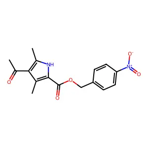(4-nitrophenyl)methyl 4-acetyl-3,5-dimethyl-1H-pyrrole-2-carboxylate structure