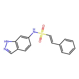 N-(1H-indazol-6-yl)-2-phenylethene-1-sulfonamide structure