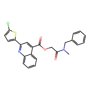 [2-[benzyl(methyl)amino]-2-oxoethyl] 2-(5-chlorothiophen-2-yl)quinoline-4-carboxylate structure