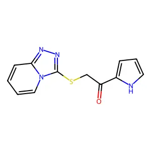2-([1,2,4]Triazolo[4,3-a]pyridin-3-ylthio)-1-(1h-pyrrol-2-yl)ethan-1-one structure