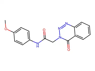 N-(4-methoxyphenyl)-2-(4-oxo-1,2,3-benzotriazin-3-yl)acetamide structure