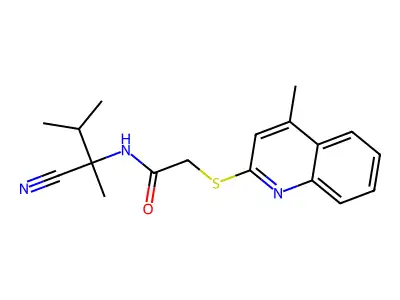 N-(1-cyano-1,2-dimethylpropyl)-2-[(4-methylquinolin-2-yl)sulfanyl]acetamide structure