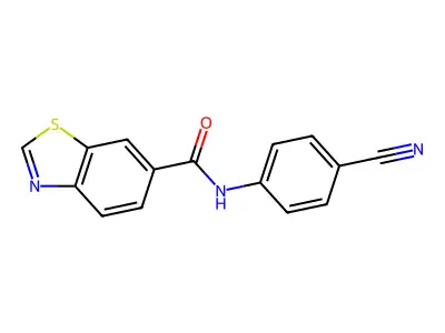 N-(4-cyanophenyl)-1,3-benzothiazole-6-carboxamide structure
