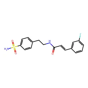 (2E)-3-(3-fluorophenyl)-N-[2-(4-sulfamoylphenyl)ethyl]prop-2-enamide structure
