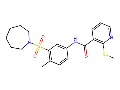 N-(3-(Azepan-1-ylsulfonyl)-4-methylphenyl)-2-(methylthio)nicotinamide structure