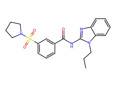 N-(1-propyl-1H-1,3-benzodiazol-2-yl)-3-(pyrrolidine-1-sulfonyl)benzamide structure
