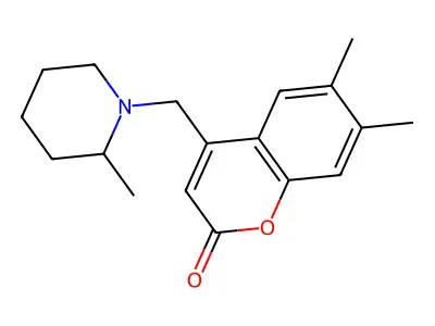 6,7-Dimethyl-4-[(2-methylpiperidin-1-yl)methyl]chromen-2-one structure