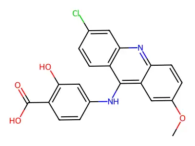 4-((6-Chloro-2-methoxy-9-acridinyl)amino)-2-hydroxybenzoic acid structure