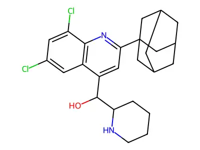 [2-(1-Adamantyl)-6,8-dichloroquinolin-4-yl]-piperidin-2-ylmethanol structure