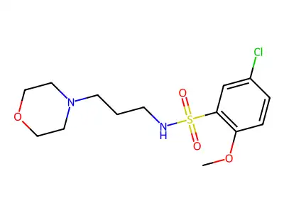5-chloro-2-methoxy-N-(3-morpholin-4-ylpropyl)benzenesulfonamide structure