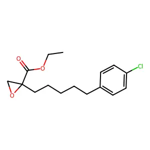 Ethyl 2-(5-(4-chlorophenyl)pentyl)oxiran-2-carboxylate structure