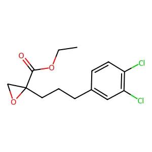 Glycidic acid, 2-(3-(3,4-dichlorophenyl)propyl)-, ethyl ester structure