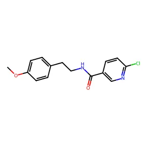 6-chloro-N-[2-(4-methoxyphenyl)ethyl]pyridine-3-carboxamide structure
