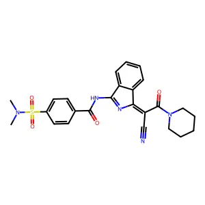 N-[(3E)-3-(1-cyano-2-oxo-2-piperidin-1-ylethylidene)isoindol-1-yl]-4-(dimethylsulfamoyl)benzamide structure