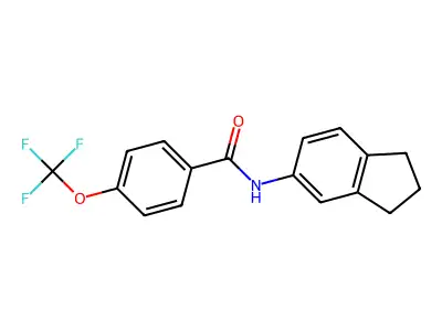 N-(2,3-dihydro-1H-inden-5-yl)-4-(trifluoromethoxy)benzamide structure