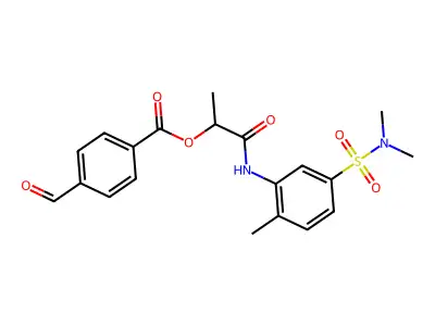 [1-[5-(Dimethylsulfamoyl)-2-methylanilino]-1-oxopropan-2-yl] 4-formylbenzoate structure