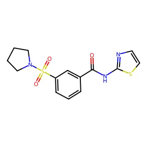 3-(pyrrolidin-1-ylsulfonyl)-N-(1,3-thiazol-2-yl)benzamide structure