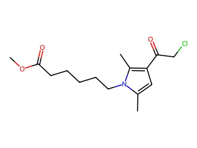 methyl 6-[3-(2-chloroacetyl)-2,5-dimethyl-1H-pyrrol-1-yl]hexanoate structure