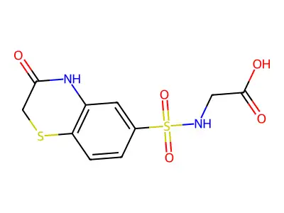 2-(3-oxo-3,4-dihydro-2H-1,4-benzothiazine-6-sulfonamido)acetic acid structure