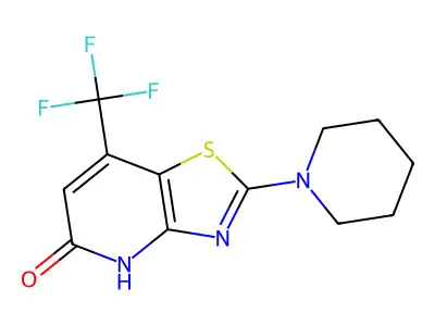 2-piperidin-1-yl-7-(trifluoromethyl)-4H-[1,3]thiazolo[4,5-b]pyridin-5-one structure