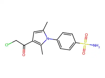 4-[3-(2-chloroacetyl)-2,5-dimethyl-1H-pyrrol-1-yl]benzene-1-sulfonamide structure