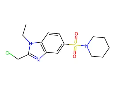 2-(Chloromethyl)-1-ethyl-5-(1-piperidinylsulfonyl)-1H-benzimidazole structure