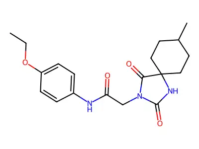 N-(4-ethoxyphenyl)-2-{8-methyl-2,4-dioxo-1,3-diazaspiro[4.5]decan-3-yl}acetamide structure