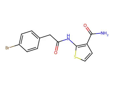 2-(2-(4-Bromophenyl)acetamido)thiophene-3-carboxamide structure