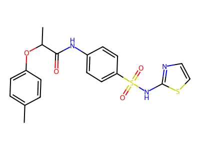 2-(4-methylphenoxy)-N-[4-(1,3-thiazol-2-ylsulfamoyl)phenyl]propanamide structure