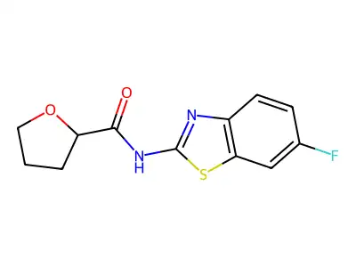 N-(6-fluoro-1,3-benzothiazol-2-yl)-2-oxolanecarboxamide structure