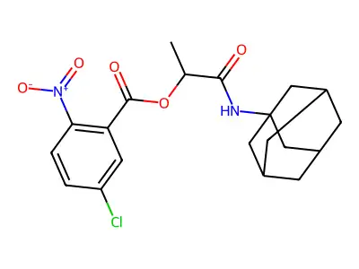 [1-(1-adamantylamino)-1-oxopropan-2-yl] 5-chloro-2-nitrobenzoate structure