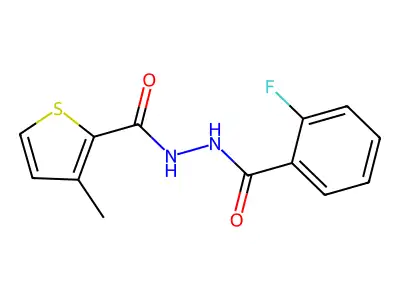 N'-(2-fluorobenzoyl)-3-methylthiophene-2-carbohydrazide structure