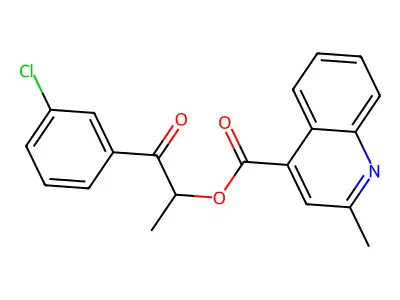 1-(3-Chlorophenyl)-1-oxopropan-2-yl 2-methylquinoline-4-carboxylate structure