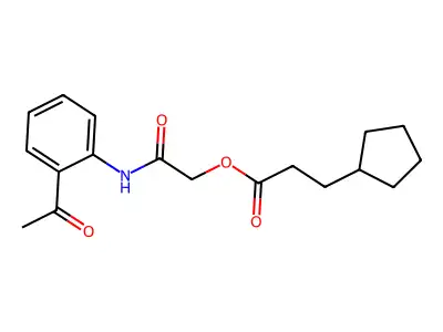 [2-(2-Acetylanilino)-2-oxoethyl] 3-cyclopentylpropanoate structure