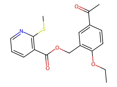 (5-Acetyl-2-ethoxyphenyl)methyl 2-(methylsulfanyl)pyridine-3-carboxylate structure
